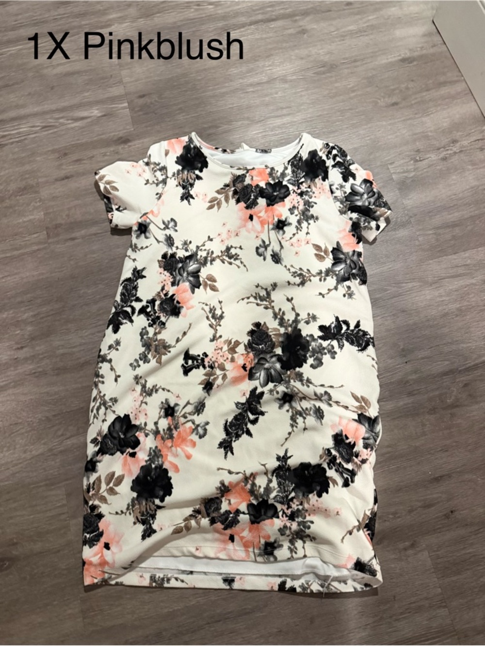 Pinkblush Maternity White Floral Knee-Length Dress - Pink & Black Print